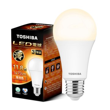 TOSHIBA 澪系列 LED燈泡 11.8W 燈泡色