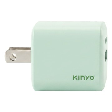 Kinyo 氮化鎵雙孔充電器  氮化鎵雙孔充電器 淺綠色  1個