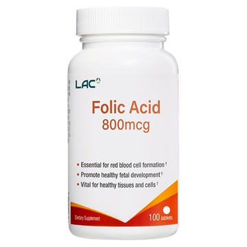 LAC 利維喜 葉酸800食品錠  8g  100顆  1罐