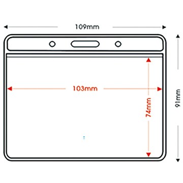 平口橫式識別證套/TA-3032/內徑寬103x高74mm/100個/包