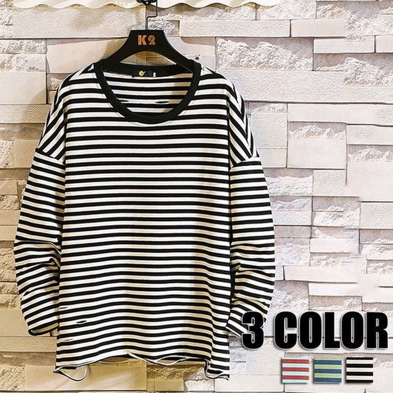 秋 トップス Tシャツ メンズ ボーダー 長袖 丸首 カジュアルtシャツ カットソー 秋冬 メンズ用 3色 通販 Lineポイント最大get Lineショッピング