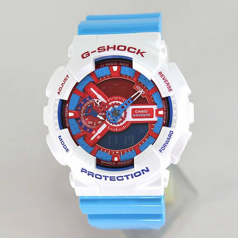 ポイント最大6倍 BOX訳あり カシオ Gショック CASIO G-SHOCK Blue and Red Series ブルー＆レッドシリーズ 赤 白  メンズ 腕時計 海外モデル GA-110AC-7A | LINEブランドカタログ