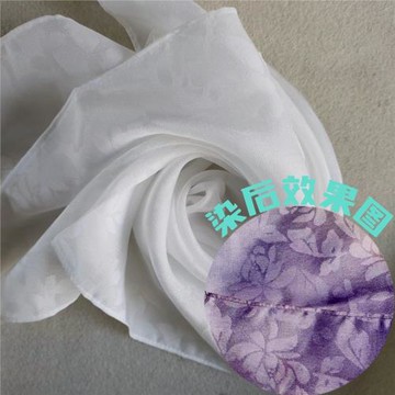 手工染色DIY桑蠶絲絲巾鏤空羅紋楓葉提花