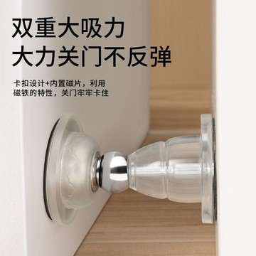 〖臺灣熱賣〗短款門吸 新款衛生間門後 免打孔吸門 靜音強磁門擋 地吸 硅膠防撞固定