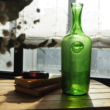 艾瑞克‧霍格蘭 / 綠色貓咪徽章瓶 (附標籤) / Erik Hoglund / BODA / 花瓶