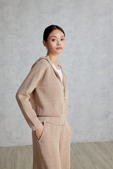 25FW 格紋設計連帽外套