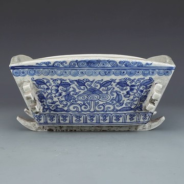 大清光緒青花纏枝紋谷倉仿古瓷器古董古玩收藏真品包老保真擺件