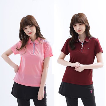 【遊遍天下】二件組 女款格紋領抗UV吸濕排汗機能格紋POLO衫多色 M-5L大尺碼