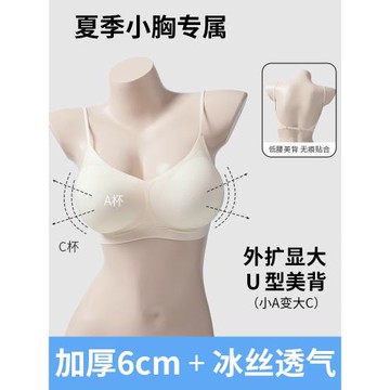 (免運)日本こうしつ冰絲細肩帶外擴內衣女小胸顯大聚攏美背加厚涼感漫畫