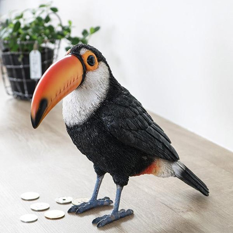 オニオオハシ　鳥　止り木　オブジェ　置物 置物 鳥 オニオオハシ オオハシ オーナメント オブジェ 動物