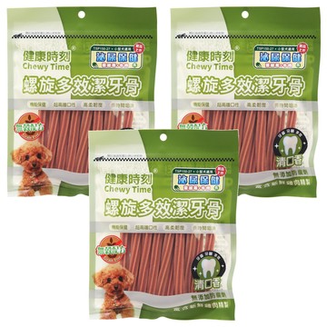 Chewy Time 健康時刻 全犬螺旋無榖潔牙骨 小包裝 短 犬用  泌尿保健  120g  3包