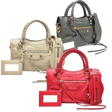 【Balenciaga 巴黎世家】300295 經典Mini City金釦羊皮機車包(多款可選)