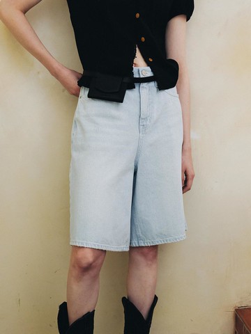 Toby Wide Half Denim (Light Blue)