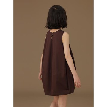 哈齒童裝2025夏季新款兒童連衣裙復古紫色女童洋氣純棉無袖背心裙