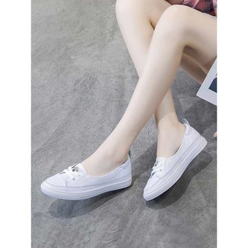 配裙子平底淺口小白鞋女款2025新款夏款夏季薄款軟底夏天真皮板鞋