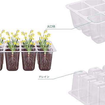 10セット  育苗ポット 育苗トレイ 12穴育苗 ホワイトラベル10個 移植ツール2個 園芸用品 種まきハウス 種まき器 透明カバー 育苗ボックス