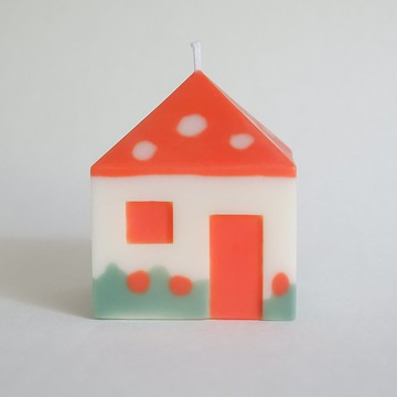 小房子 手作香氛蠟燭 混合花香 紅色屋頂