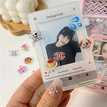 台灣現貨 ✨ 立牌相冊 愛豆 追星必備 ins創意 展示立牌擺件 裝飾相框 亞克力相框 3寸拍立得 小卡展示架