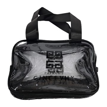 雙層乾濕分離洗潄運動收納包 中型款 230g  28 x 16 x 17cm  透明