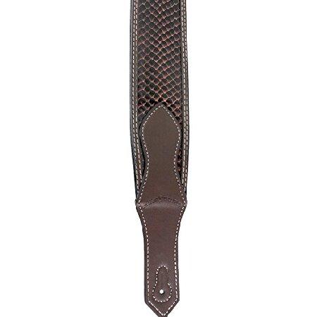 Walker ＆ Williams DLX-144 Burnished Brown Snakeskin Finish Padded Leather Strap