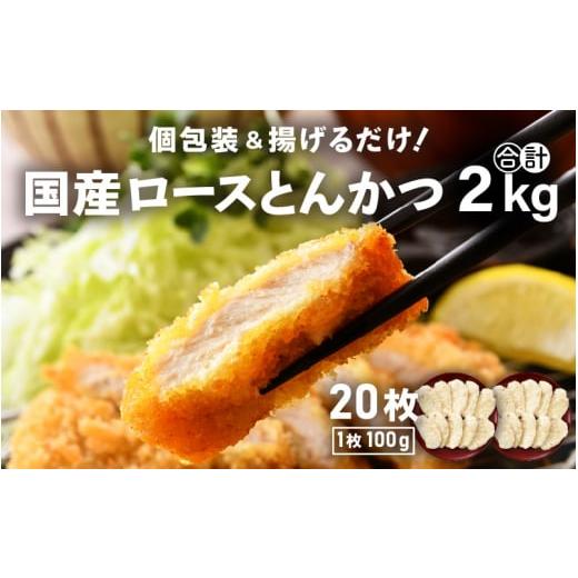 ふるさと納税 福井県 越前町 [e02-a010] 国産 豚肉 ロースとんかつ 計2kg！（100g × 20枚）地元の人気精肉店が手造り！個包装＆揚げるだけ！【福井県 とんか…