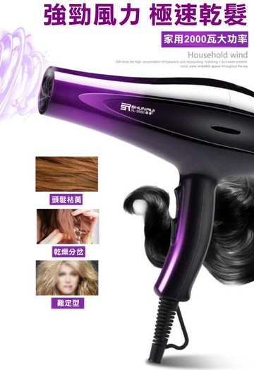 現貨免運 漸變紫負離子110v吹風機 家用大功率冷熱風不傷發 保固半年  現貨秒發