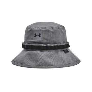 Under Armour 漁夫帽 Iso-chill Armourvent 灰 黑 吸汗 速乾 輕量 抽繩 加長帽簷 帽子 1383434025