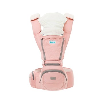 YODA 優的寶貝 花色透氣儲物座椅式揹帶 全配款 適用於3~36個月孩童 最大承重20公斤 附口水巾遮陽帽  幼兒尺寸  夢幻粉