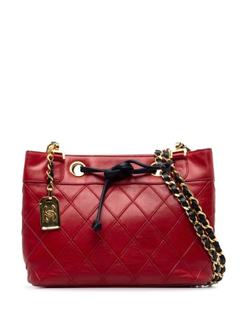 CHANEL Pre-Owned - 1986-1988 CC Bicolor Lambskin shoulder bag - women - Lambskin - One Size - Red