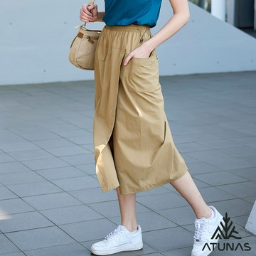 【ATUNAS 歐都納】女款工裝長褲裙A2PA2530W卡其
