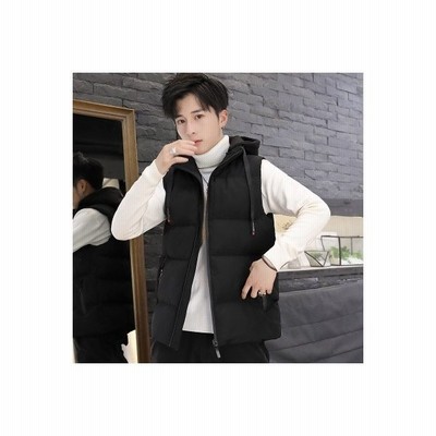 ベスト ダウンベスト メンズ フード付き キルトベスト キルティングベスト トップス アウター ジップアップ チョッキ ジレ カジュアル 通販 Lineポイント最大get Lineショッピング