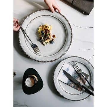 個性北歐式盤子創意西餐餐盤陶瓷盤子牛排盤菜盤早餐盤家用意面盤