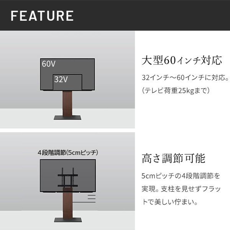 テレビ台 WALLインテリアテレビスタンド V2 CASTER ロータイプ 32〜60v