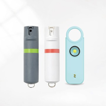 正德防火 美國POM防狼噴霧X2入組(可選)+LED防身警報器(隨機)水柱型 辣椒水 防狼警報器 女子警報器