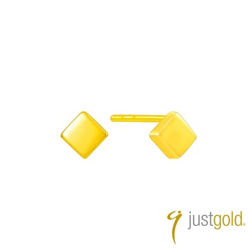【Just Gold 鎮金店】小方格 黃金耳環 (網路限定)