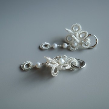 Full Bloom – 耳飾4件套組 S×2・珍珠×2 銀色