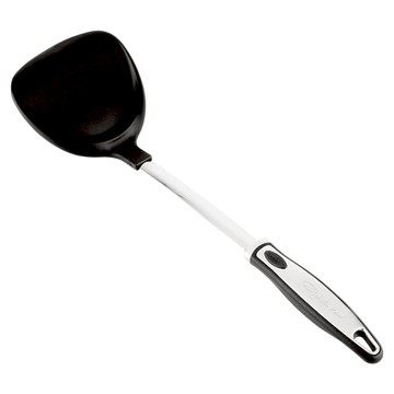 Chieh Pao 潔豹 304不銹鋼 白金漢尼龍煎匙  銀色 + 黑色  1支