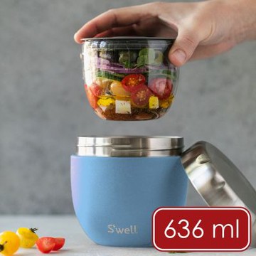 《S well》Eats密封罐+不鏽鋼保溫悶燒罐-天空藍636ml-- swell 保鮮盒 不鏽鋼保溫罐 不鏽鋼悶燒罐