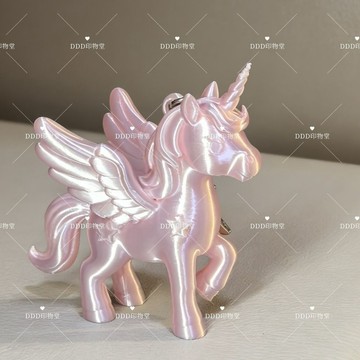 ⭐臺灣出貨⭐【高顏值】獨角獸鑰匙掛件包包掛件可愛少女風絲綢質感3D打印