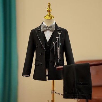 花童男童禮服套裝英倫風兒童周歲主持人高端西服鋼琴走秀演出服春