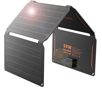 FlexSolar 30W 可折疊太陽能充電板 USB-A＆Type-C 端口 IP67 防水 戶外應急＆災害備用 適用各種手機 日本代購