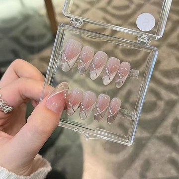 💗Yuki Nail💗【元氣少女】純手工穿戴甲溫柔顯白百搭純欲氣質法式貓眼網紅爆款