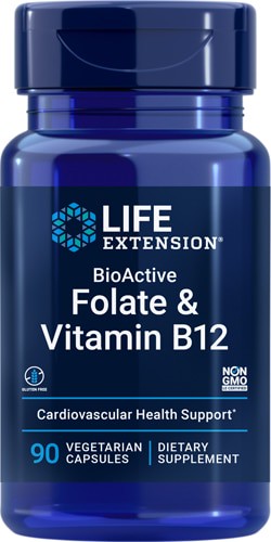 Life Extension Folate & Vitamin B12 90 Vegetarian Capsules