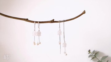 復古天然玉淡水珍珠鈴蘭花朵風鈴耳線 純銀流蘇耳墜耳夾氣質漢服