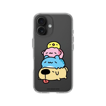 iPhone 16 Clear 透明 - 貓貓蟲咖波 Bugcat Capoo - 咖波好朋友趴趴睡