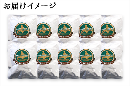 507.ビーフカレー 10個 セット 中辛 牛肉 業務用 レトルトカレー 野菜 備蓄 まとめ買い 北海道 弟子屈町