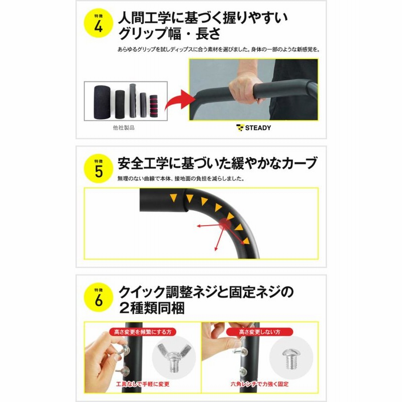 ディップススタンド 新開発TS System支柱 耐荷重150kg ディップスバー 