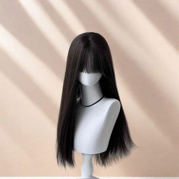 臺灣/✨假髮 女長髮假頭髮女長直Lolita萌妹少蘿甜美棕色70cm長直髮jk頭套