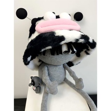 plumo皮洛姆原創拼色秋冬毛絨保暖漁夫帽出游防風遮陽男女 奶茶帽