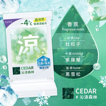 【幸福物語】極凍濕紙巾-沁涼森林（黑雪松）10抽*3包